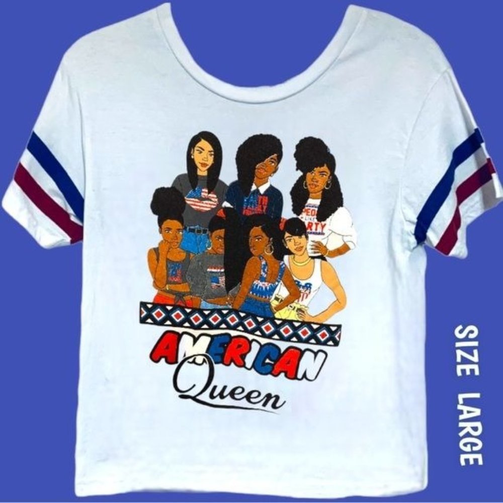 On Fire  Womens American Queen Shirt. Size Large.